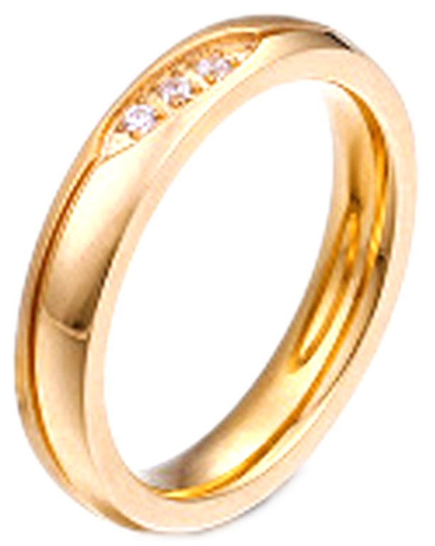 Gold Color Ring With A Set Of Three Diamond Shaped (1000x1000), Png Download