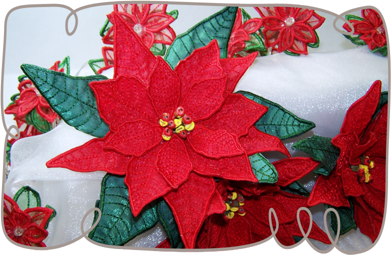 3d Poinsettia Fabric Flower - Poinsettia (800x800), Png Download