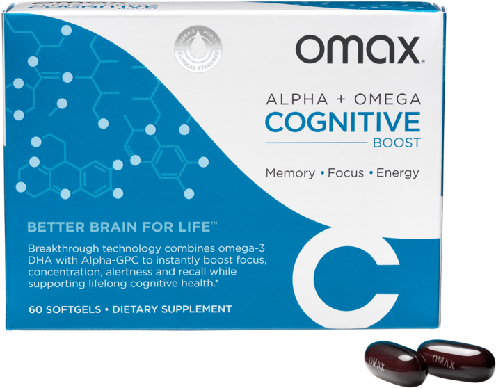 Omax Alpha & Omega Cognitive Boost 60 Ct - Omax Health Omax Cognitive Boost Brain Health Supplement (1000x668), Png Download