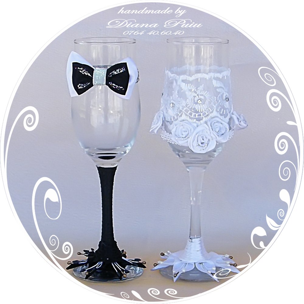 White Wedding Glasses (1000x1000), Png Download