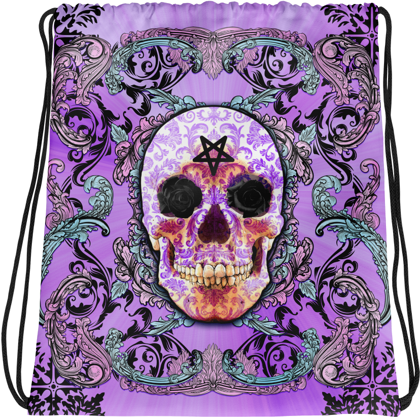 Pastel Goth Skull String Backpack, Soft Grunge Bag - Soft Grunge (1000x1000), Png Download