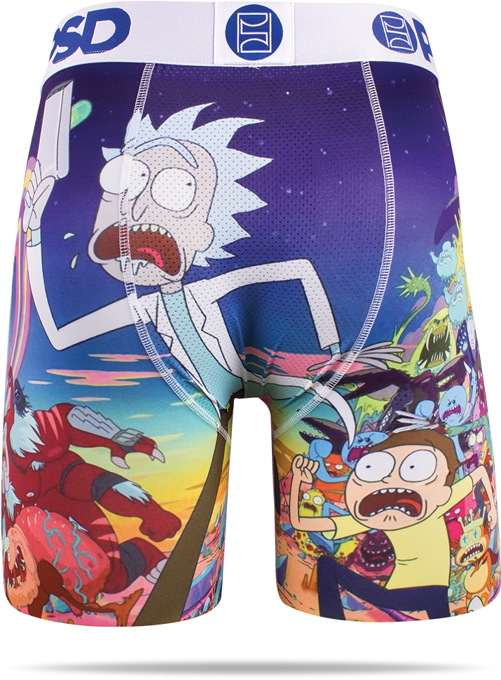 Official Rick And Morty Mashup Men's Boxer Briefs - Psd Underwear Rick And Morty (1024x1024), Png Download