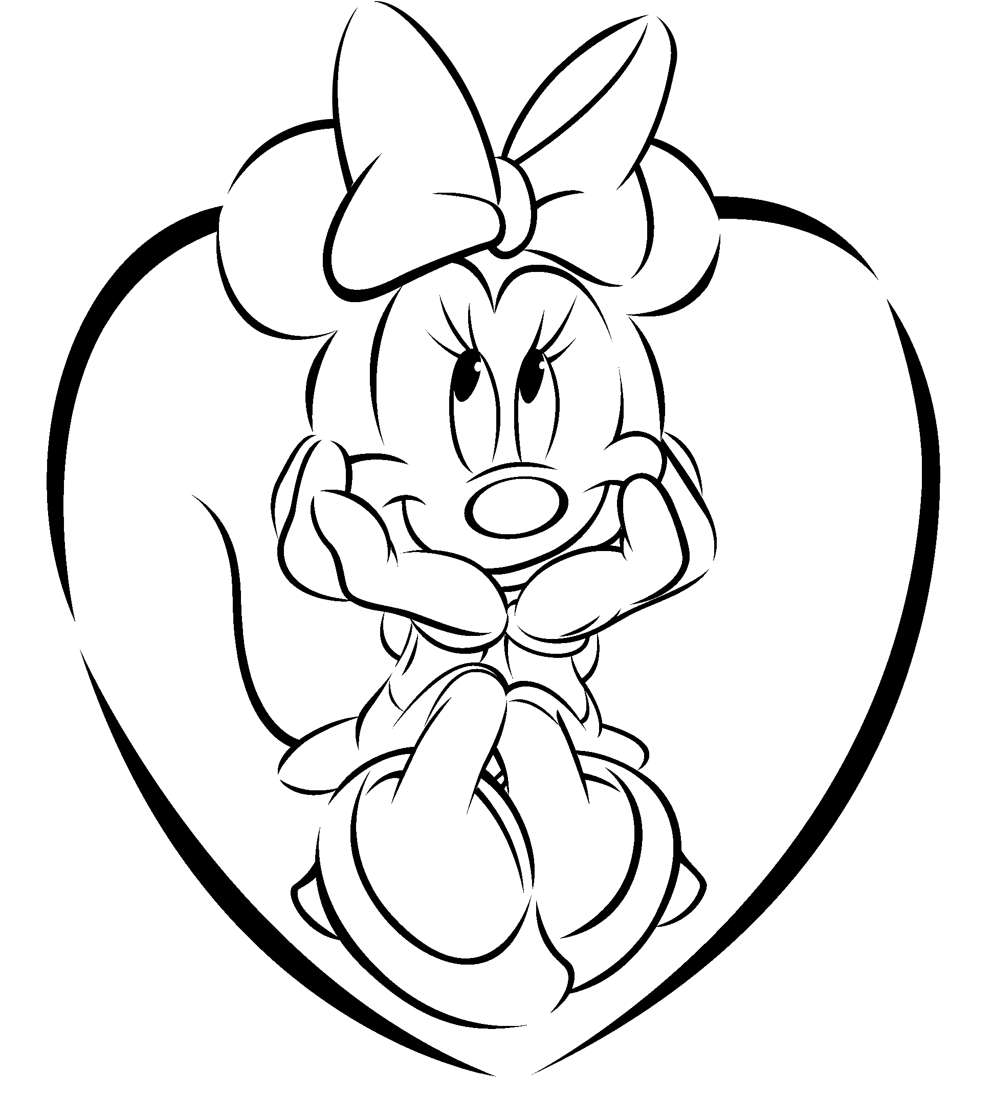 Minnie Mouse Logo Black And White - Minnie Mouse (2400x2400), Png Download