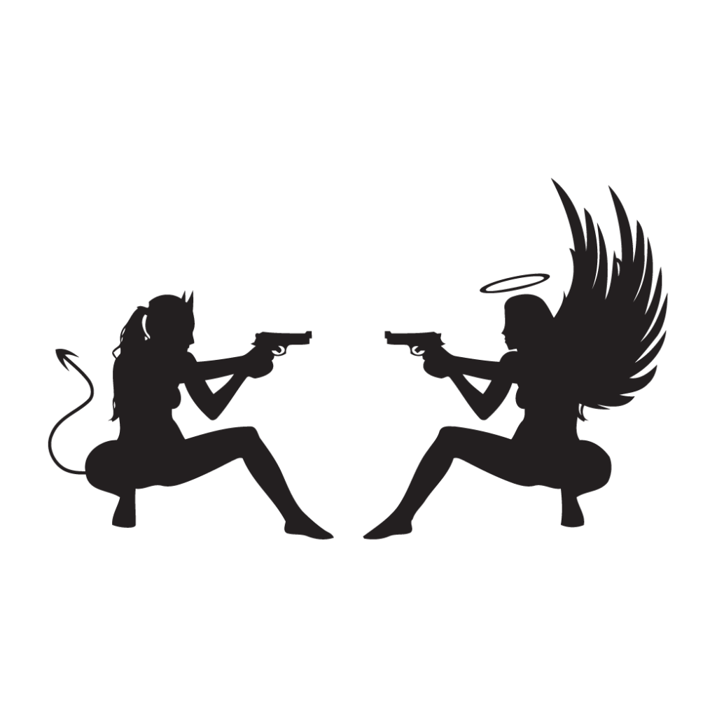 Angel And Devil Gun (1024x1024), Png Download