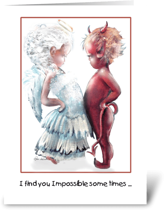 Devil, Cute Greeting Card - Greeting Card (700x792), Png Download