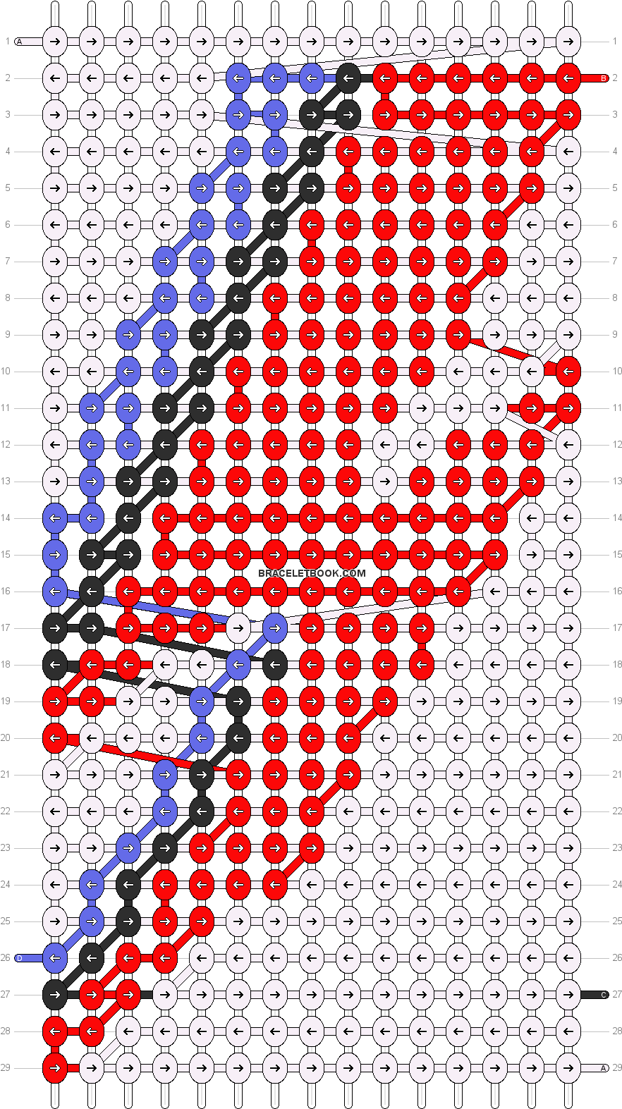 Alpha Pattern - David Bowie Friendship Bracelet (896x1580), Png Download