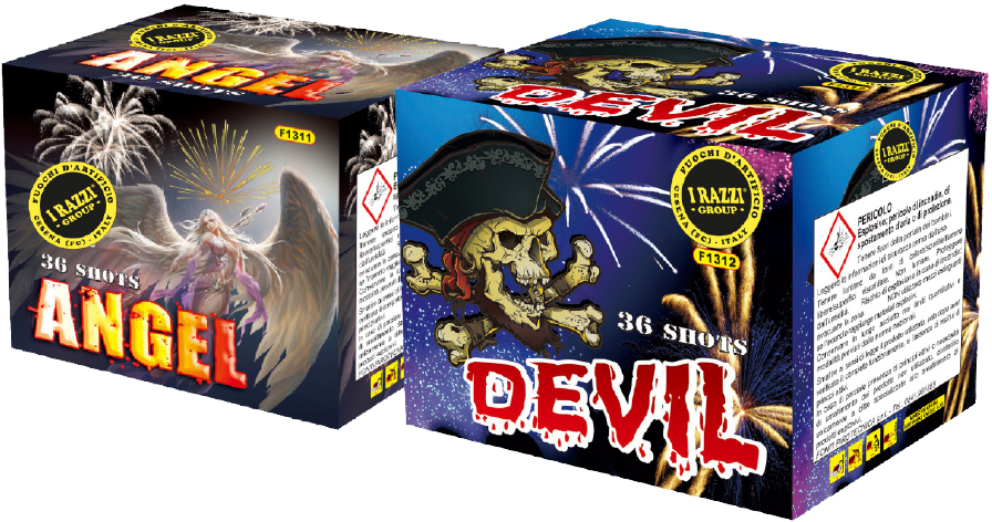 Angel E Devil Assortiti 36 Colpi - Action Figure (924x513), Png Download