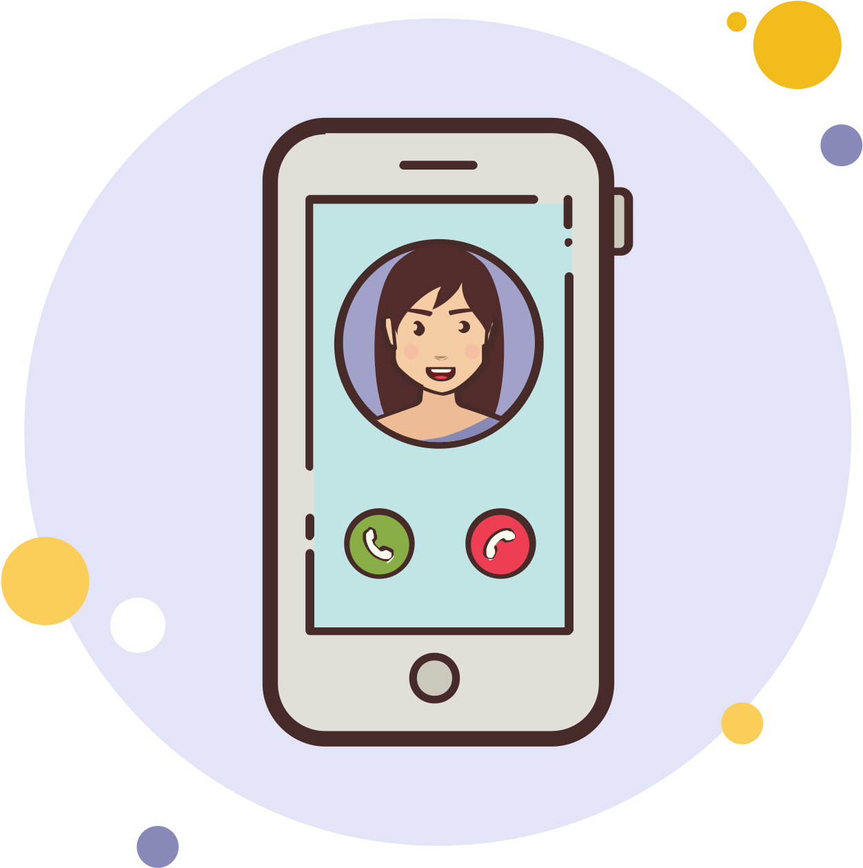 Brunette Girl Phone Call Icon - Call Png Icon Phone (1600x1600), Png Download
