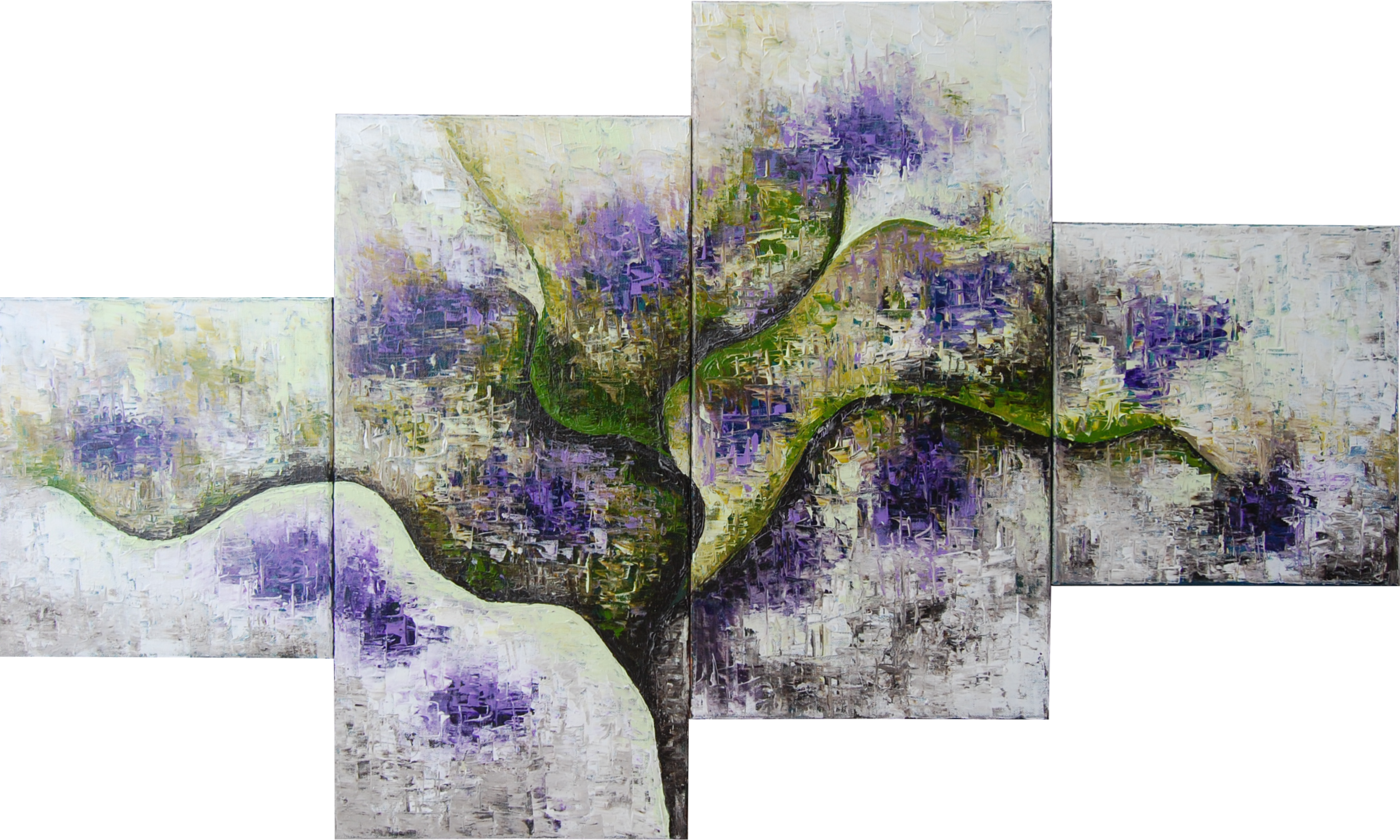"zen" Beautiful Acrylic Painting By Contemporary Artist - Wisteria (2858x1715), Png Download
