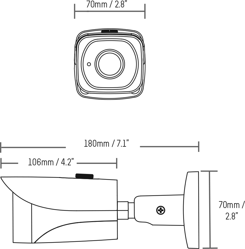 Ultrahd 4k Image Sensor Delivers 4x The Detail Of 1080p1 - Dahua Hac-hfw2401e 4mp Hdcvi Wdr Ir Bullet Camera 3.6mm (855x869), Png Download