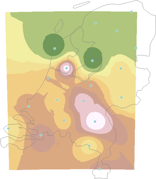 Idw Interpolation, Borders Not Included - Inverse Distance Weighting (960x960), Png Download