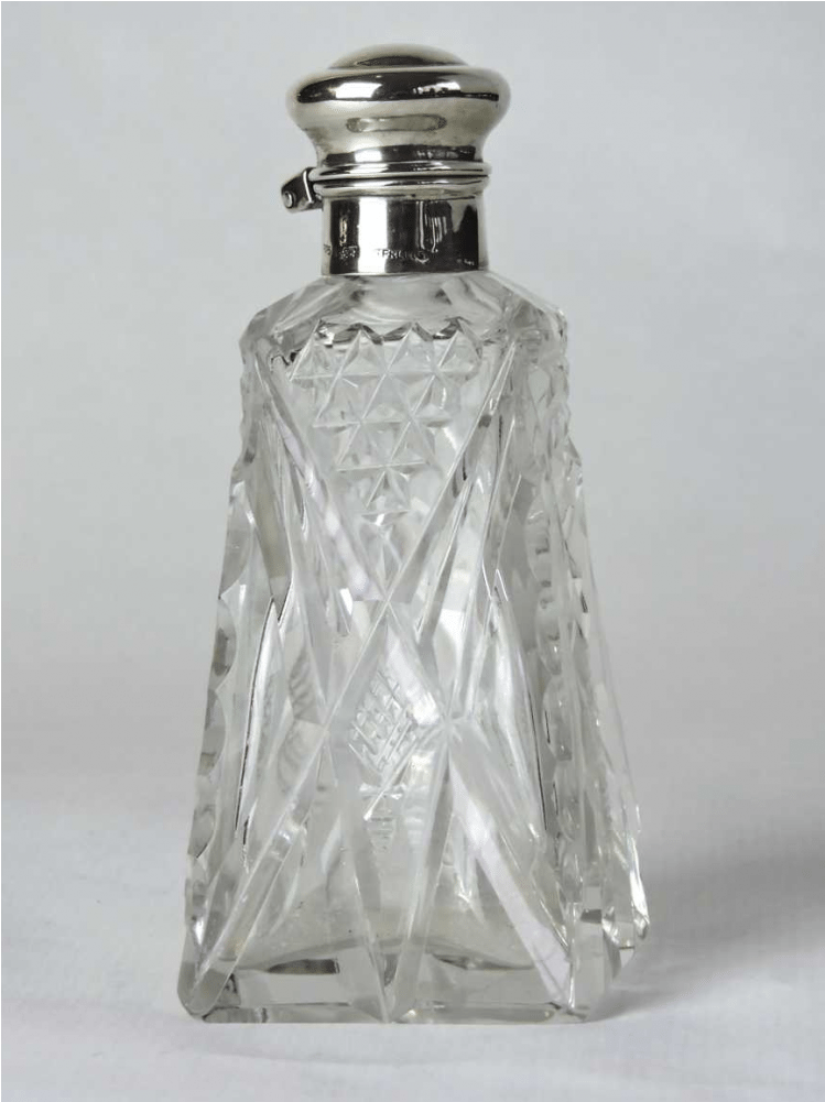Clear Crystal And Cut Glass Perfume Bottle - Lid (1000x1000), Png Download