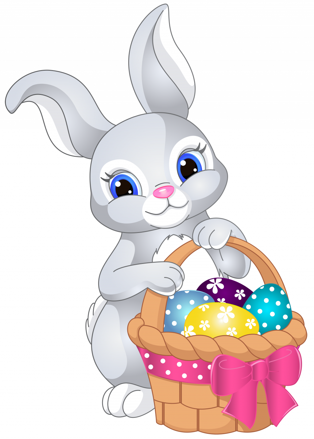 Download Free Printable Easter Clipart Easter Clipart Free Easter Easter Bunny With Basket Png Image With No Background Pngkey Com