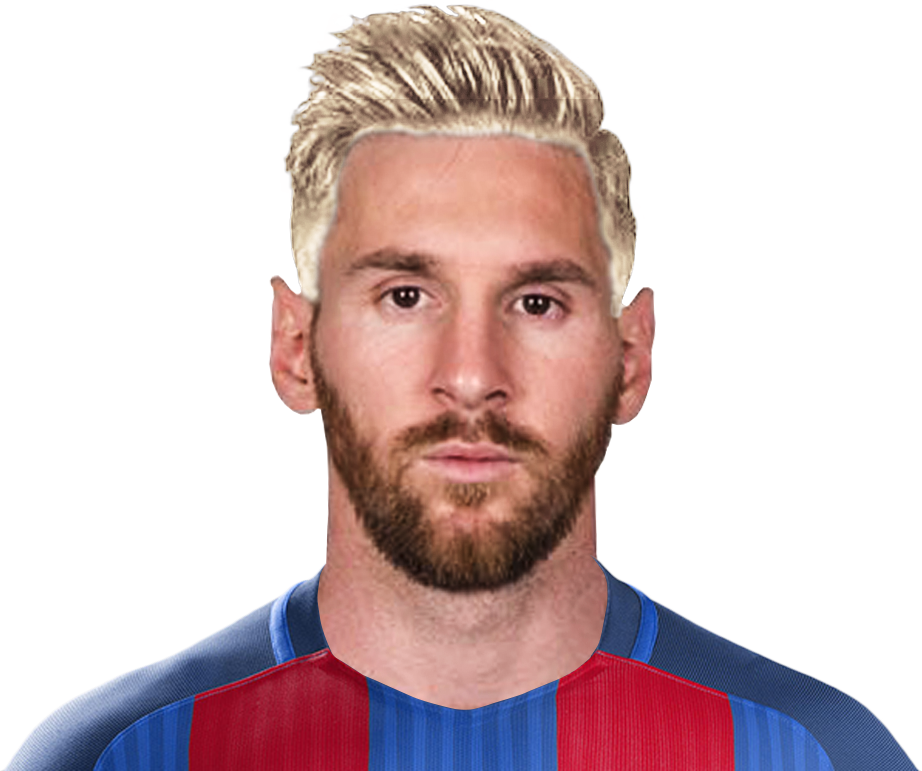 Messi Blonde Face Png (922x771), Png Download