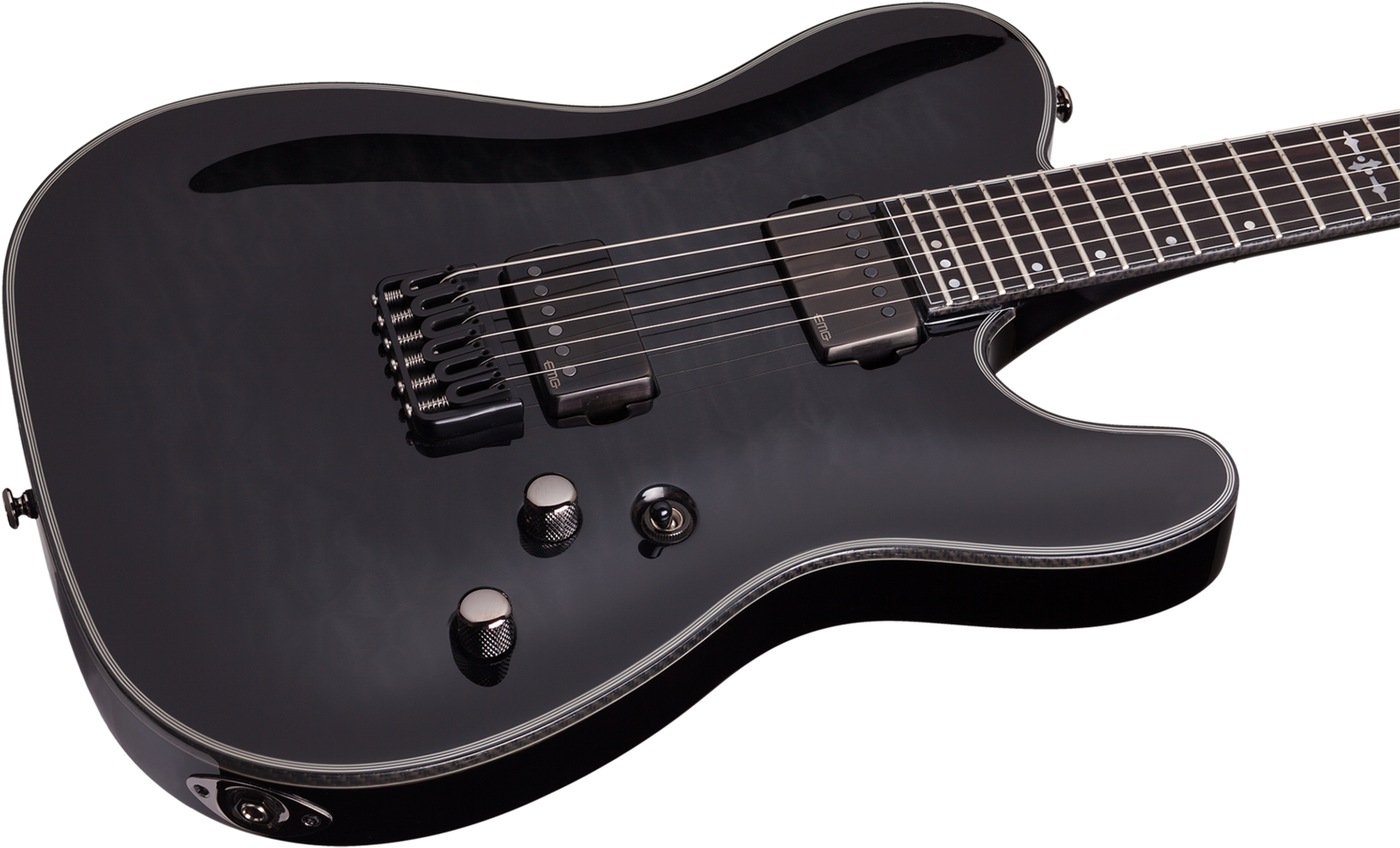 Schecter E-gitarre Hellraiser Hybrid Pt Trans Black - Schecter Stealth C 1 Sbk (1620x1080), Png Download
