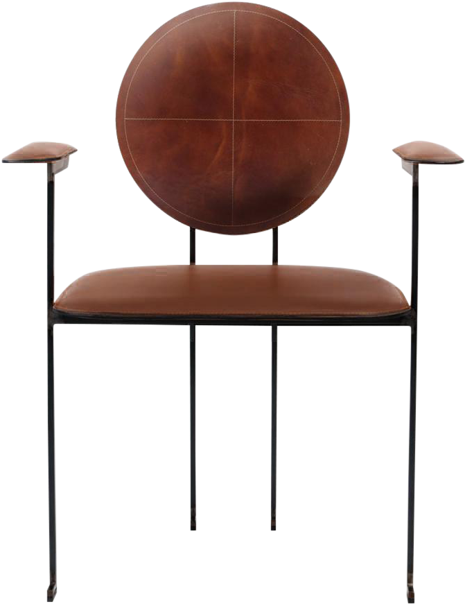 This Stunning Leather And Steel Chair Has Been Reupholstered - Furniture (744x967), Png Download