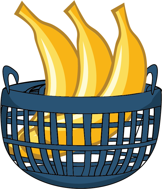 Png Freeuse Bananas Clipart Basket - Basket Of Bananas Clipart (1149x898), Png Download