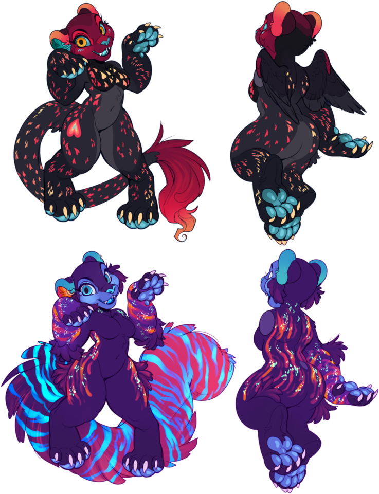 Feline Babes By Avian-king - Portable Network Graphics (737x961), Png Download
