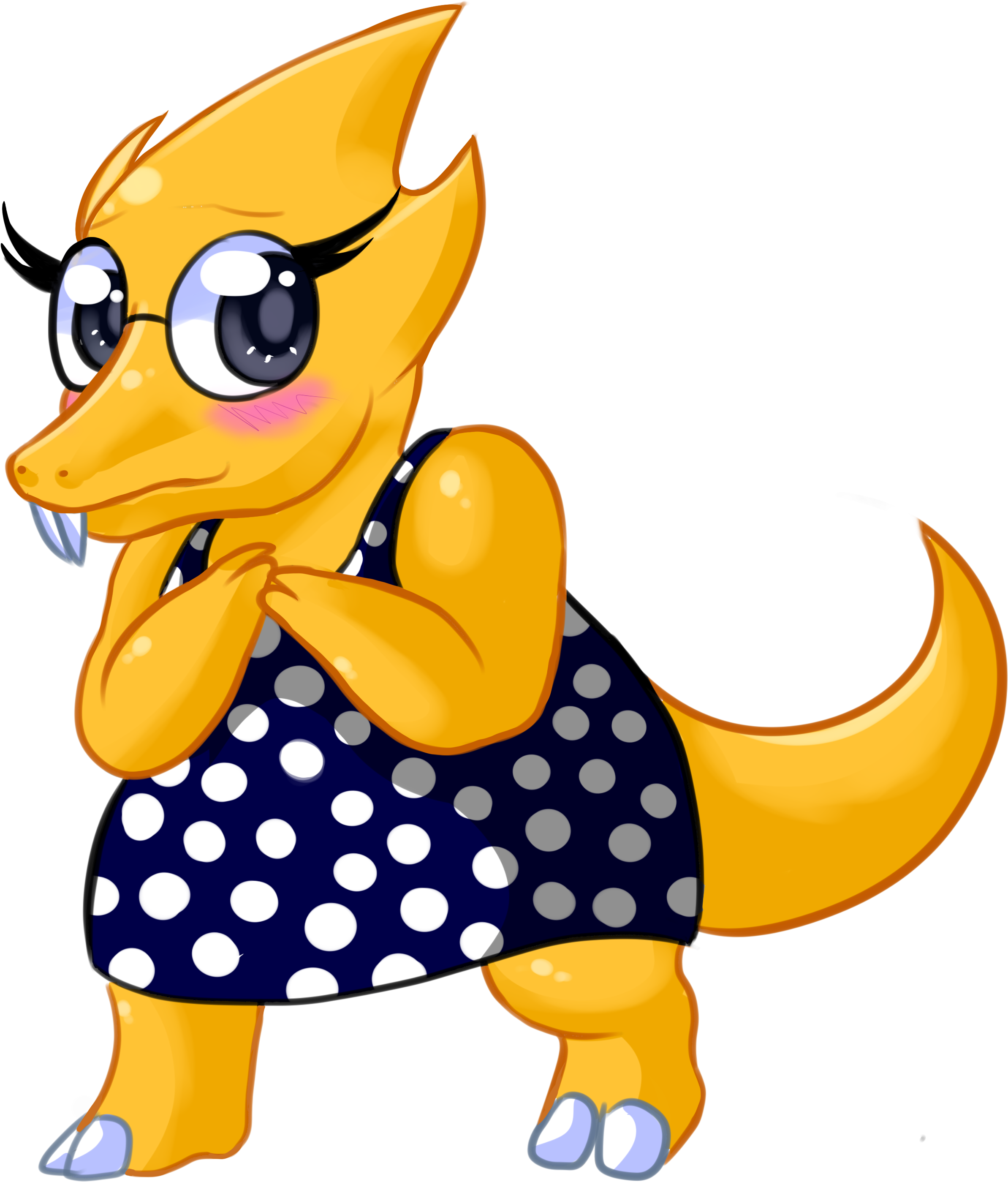 Chibi-ish Alphys - Alphys Chibi Png (2400x3200), Png Download