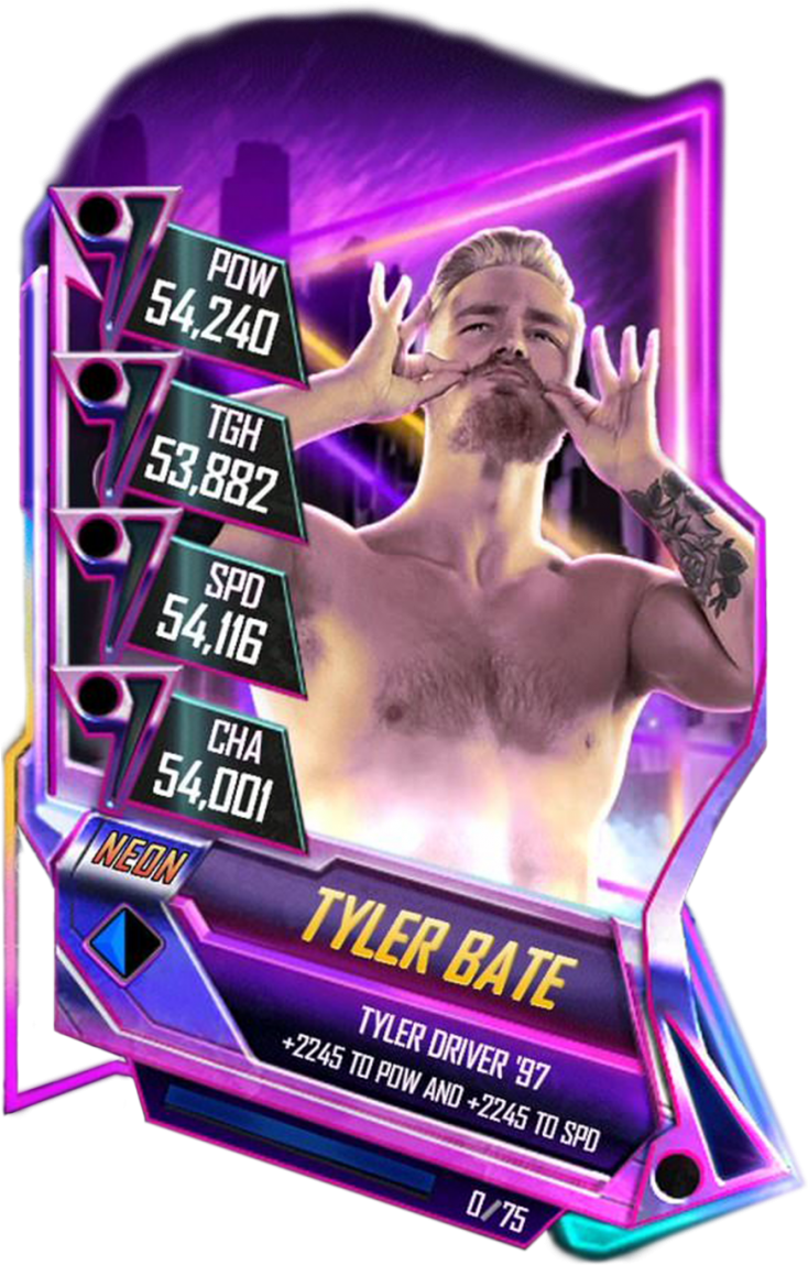 Supercard Tylerbate S3 15 Summerslam17 Supercard Tylerbate - Wwe Supercard Neon Cards (733x1158), Png Download