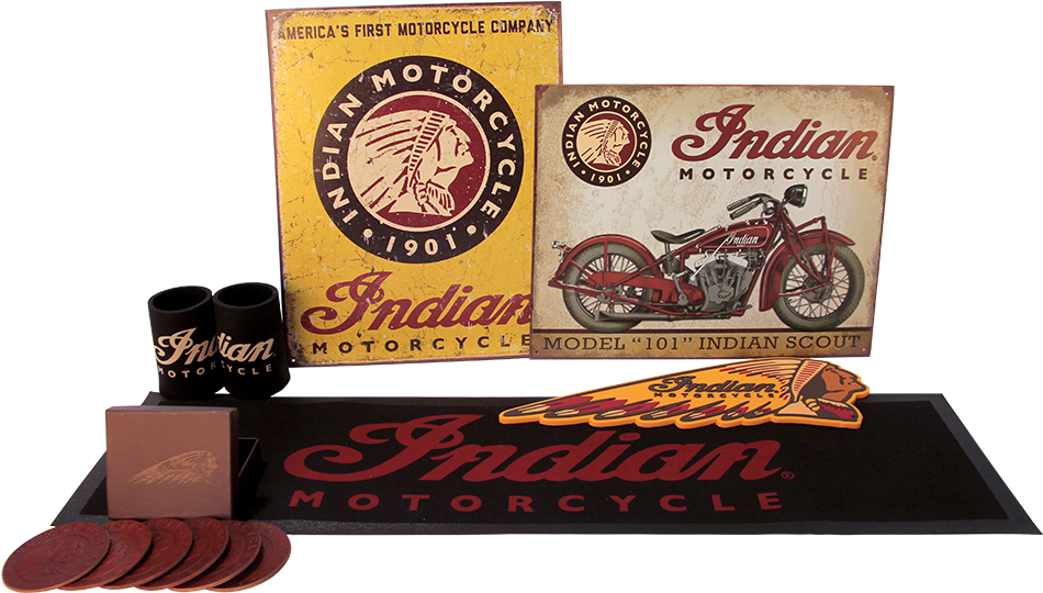 Indian Man Cave Package - Vintage Metal Art 'indian Scout Motorcycle' Decorative (1000x600), Png Download