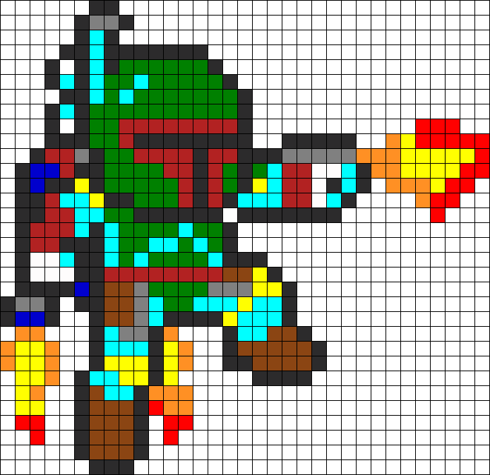 Boba Fett Jumping - Hama Beads Boba Fett (694x673), Png Download