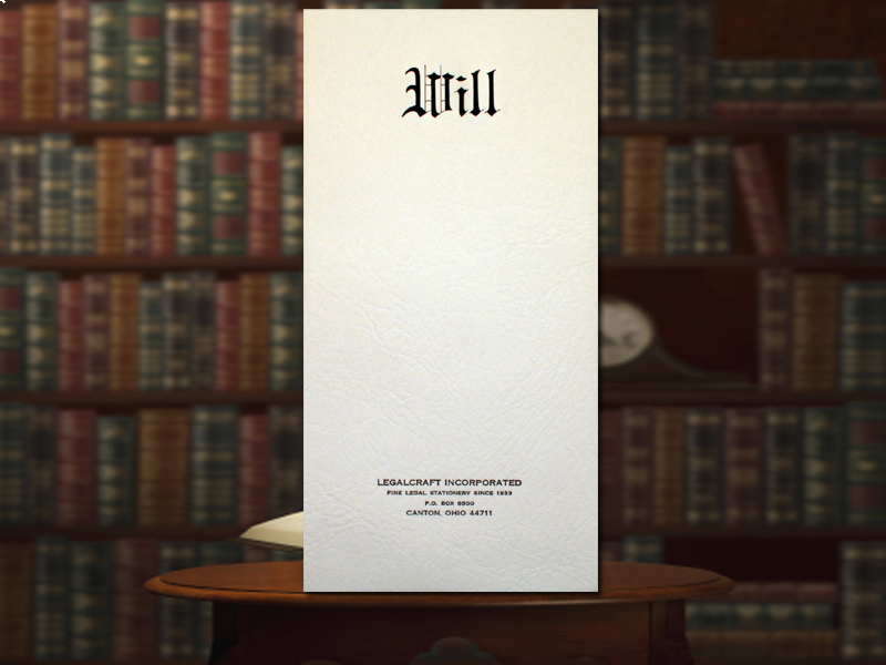 Engraved Will Envelope "will" White Leather 4-3/8 X - V.1 Video Aula De Direito Penal (800x600), Png Download