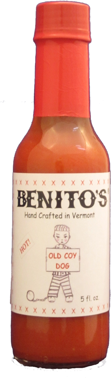 Benito's Old Coy Dog “hot” Hot Sauce - Dog (500x1594), Png Download