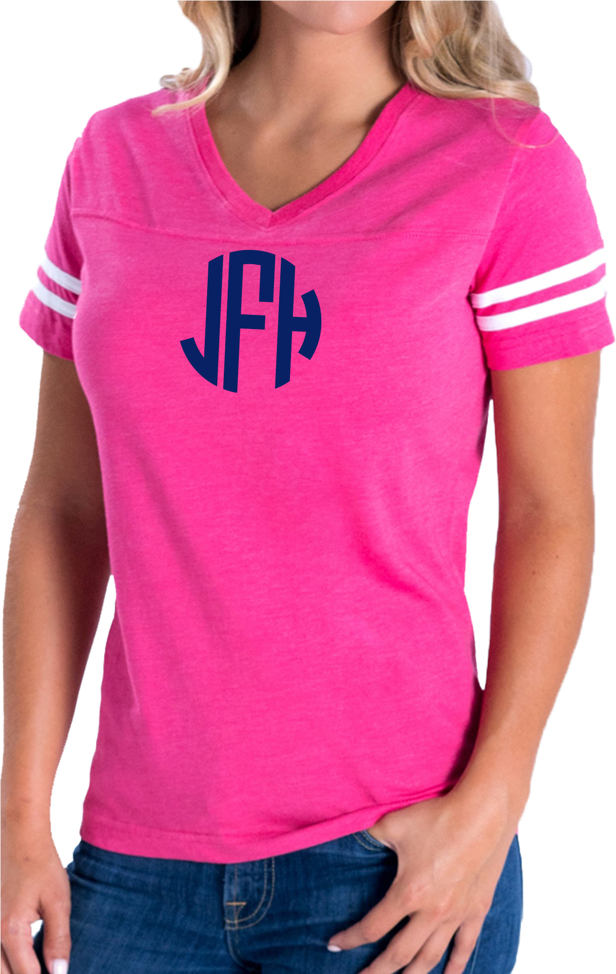 L - A - T - Ladies' Fine Jersey Football T-shirt, Hot - Lat - Women's Football V-neck Fine Jersey Tee Ladies (1334x2000), Png Download
