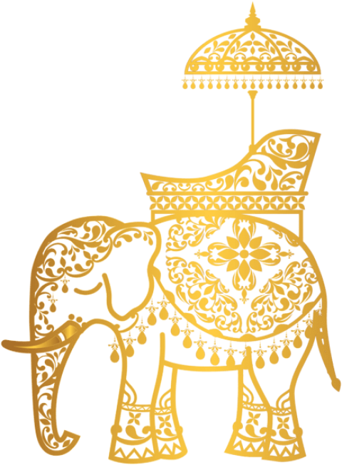 Free Png Download Gold Indian Elephant Clipart Png - Wedding Clipart Indian Elephant (480x652), Png Download
