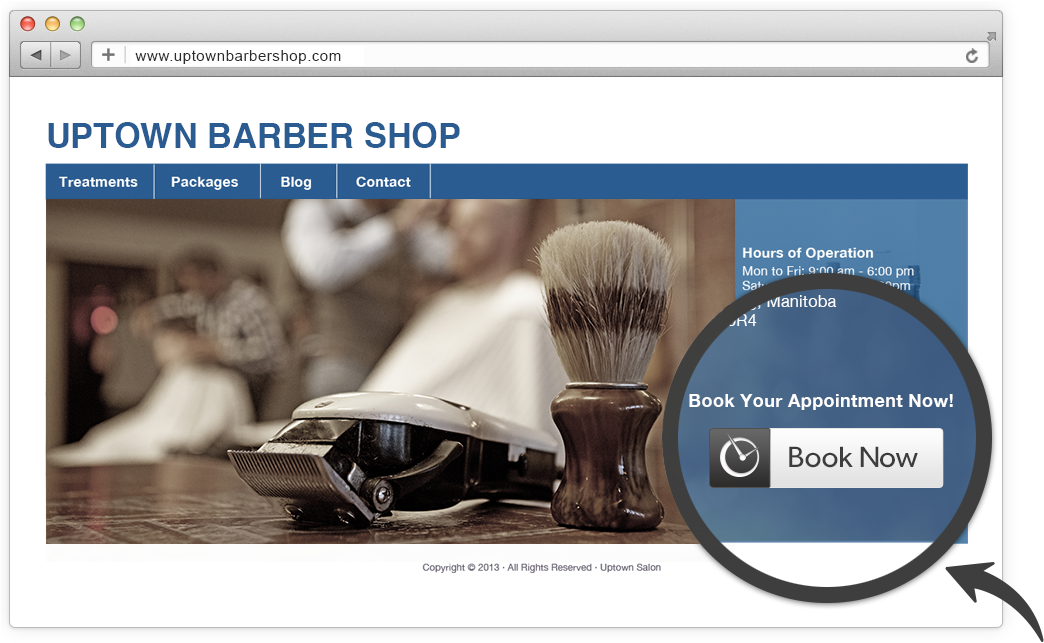 Web Based Barber Appointment Booking Software - Book Now On Website (1047x675), Png Download