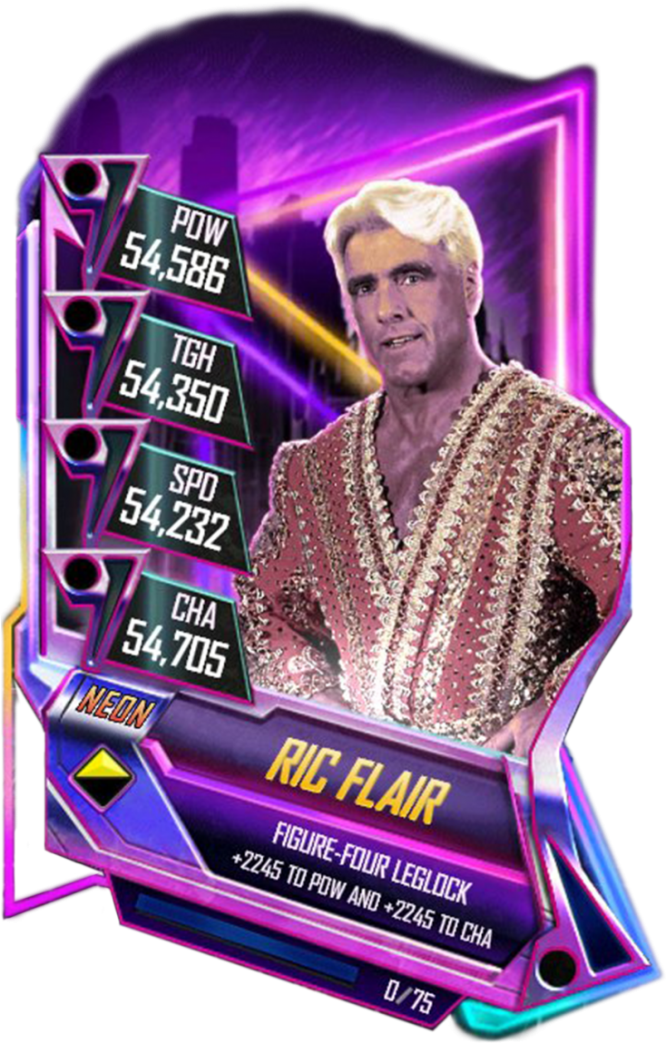 Ricflair S5 23 Neon3 - Neon Card Wwe Supercard (733x1158), Png Download