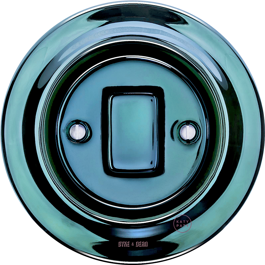 Porcelain Wall Switch Dark Blue Fat Button (900x900), Png Download