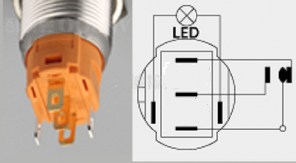 Spdt Push Button Switch 9-24v Blue Led Illumination - Electronic Component (600x600), Png Download