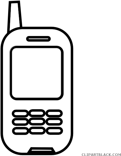 Jpg Free Library Cell Phone Black And White Clipart - Celular Blanco Y Negro (555x555), Png Download