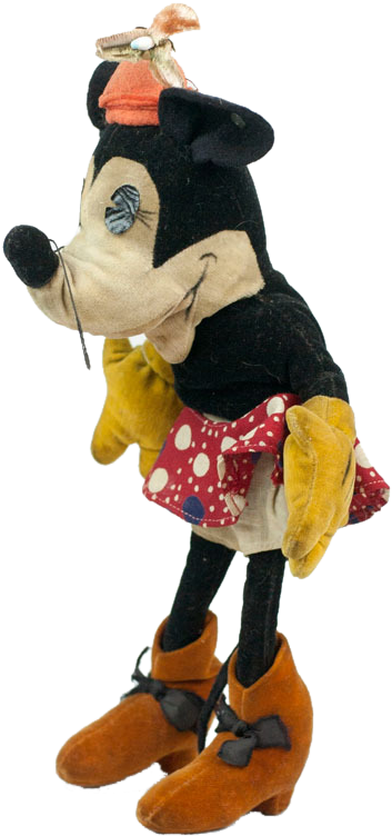 1930s Steiff Velveteen Minnie Mouse Doll 10" (751x751), Png Download