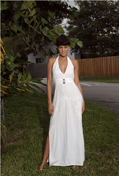 Natural Cotton Collection Women Elena Long Dress - White Halter Dress Beach Summer (600x600), Png Download