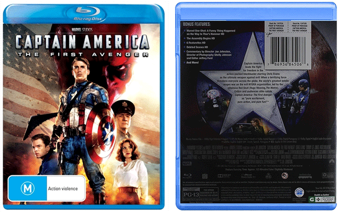 Captain America Blu-ray - Captain America Starring Chris Evans (dvd) (1000x426), Png Download