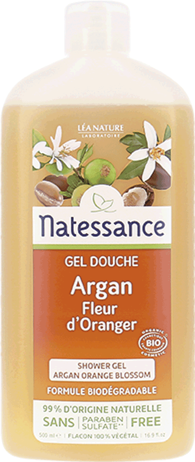 Natessance Gel Douche Argan Fleur D Oranger Health - Natessance Gel Douche Argan Fleur D'oranger Bio 500ml (1000x1000), Png Download