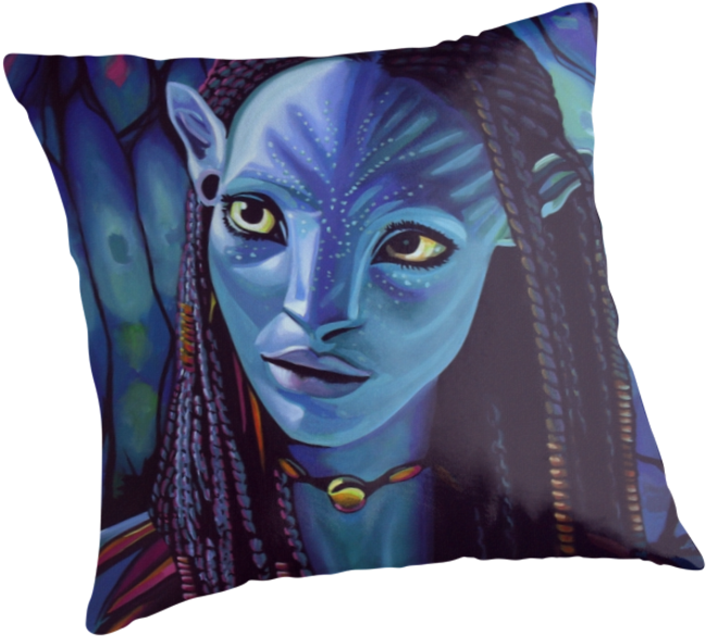 Zoe Saldana As Neytiri In Avatar Realistic Acrylic - Redbubble Zoe Saldana As Neytiri In Avatar Kontrast (875x875), Png Download