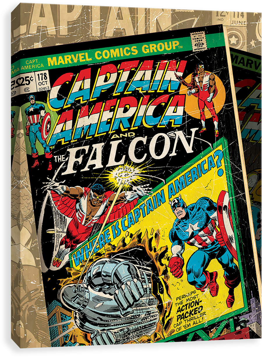 Captain America And The Falcon - Poster Revolution Marvel Comics Retro: Captain America (1280x1280), Png Download