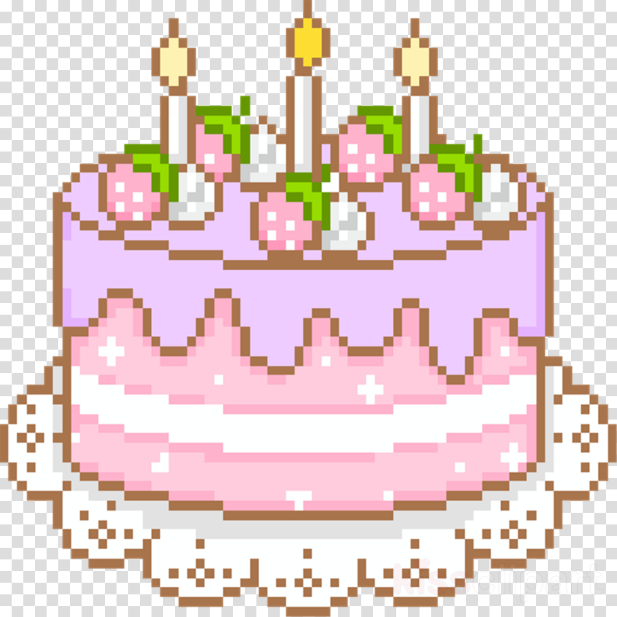 Kawaii Cake Pixel Clipart Cupcake Kawaii - Birthday Cake Gif Png (900x900), Png Download