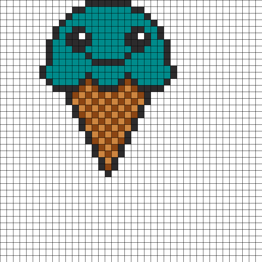 Perler Bead Patterns Ice Cream (840x840), Png Download