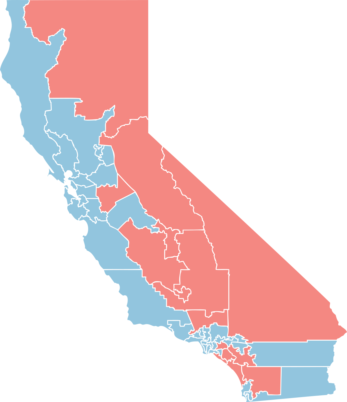 2016 United States House Of Representatives Elections - California House Map 2018 (1200x1390), Png Download