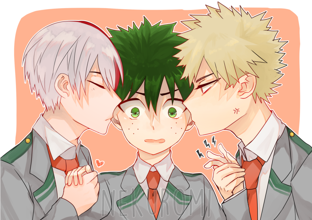 Todoroki X Deku X Kacchan By Nekuromii - Kacchan And Deku And Todoroki (1024x731), Png Download