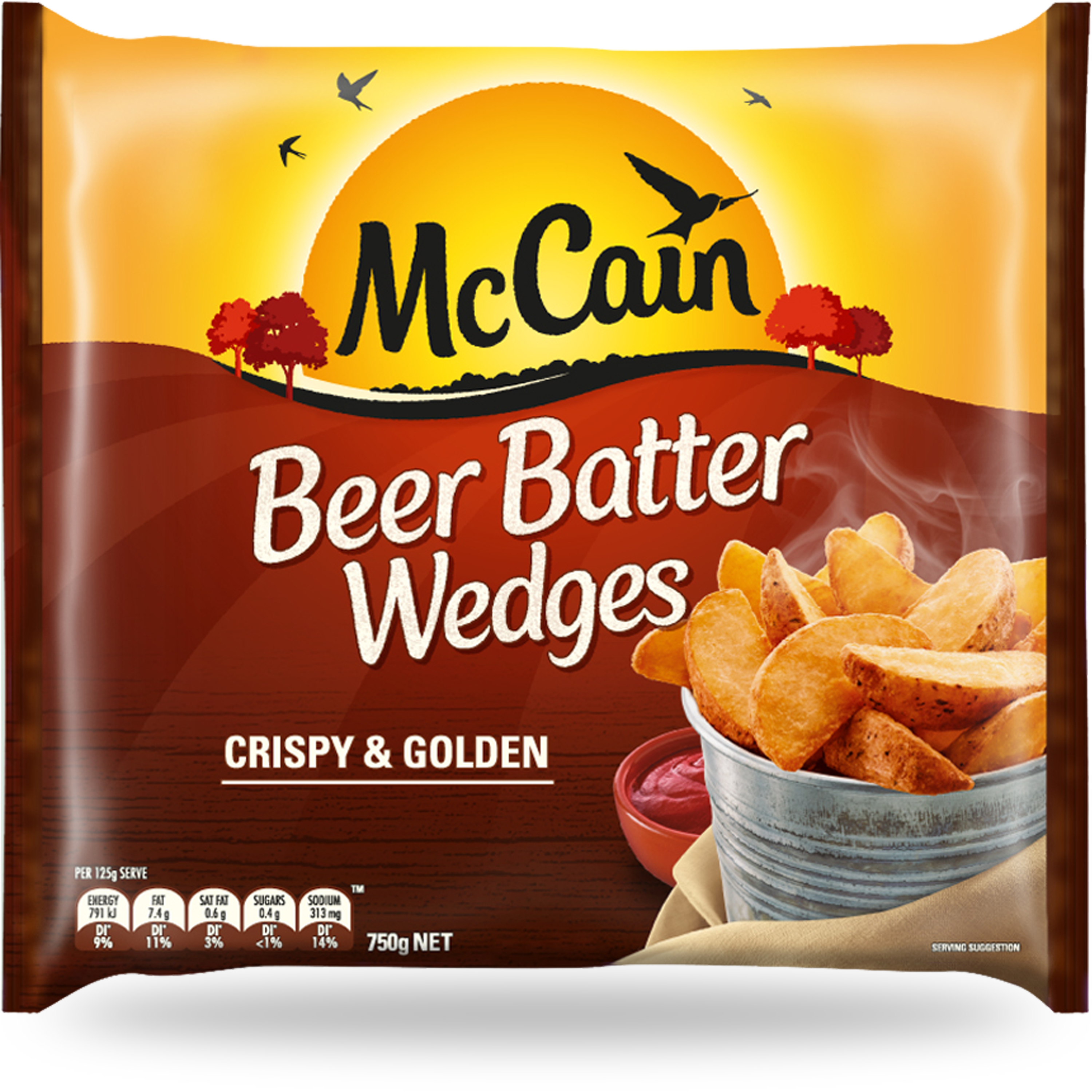 Beer Batter Wedges 750g - Mccain Beer Battered Wedges (3000x3000), Png Download