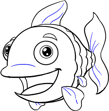 How To Draw Cartoon Fish (678x600), Png Download