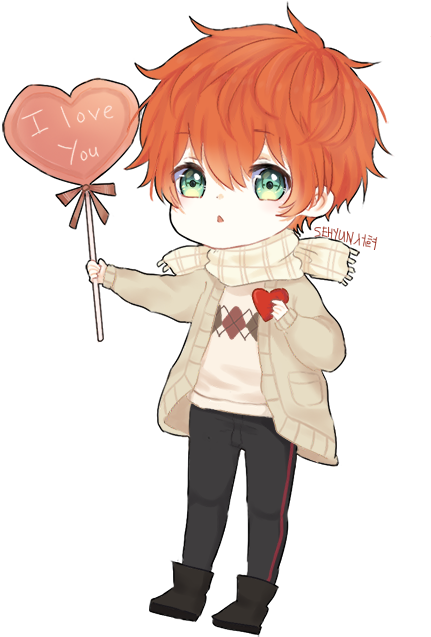 Mystic Messenger Saeran Chibi (567x641), Png Download