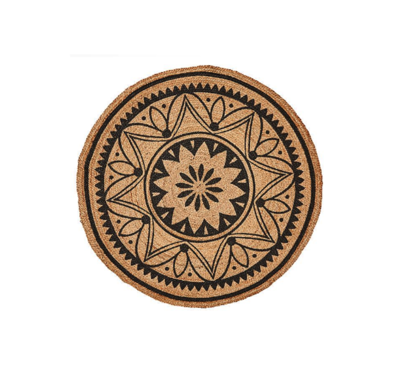Download Mandala Round Jute Rug PNG Image with No Background