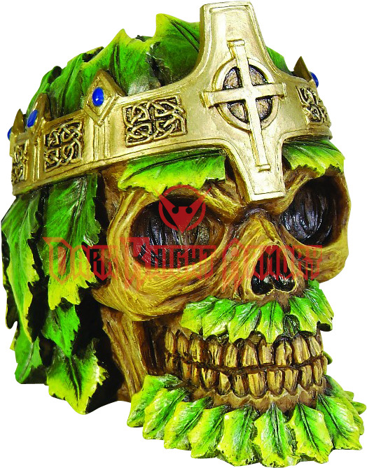 Greenman King Skull Statue - 4 Inch Resin Greenman Swamp King Color Skull Desktop (699x699), Png Download